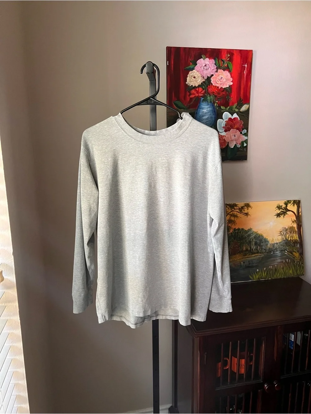 lululemon athletica Light Gray Long Sleeve Tee